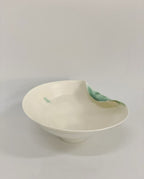 Orii Verdant Ripple Bowl — Handcrafted Ceramic Bowl in Wabi-Sabi Style