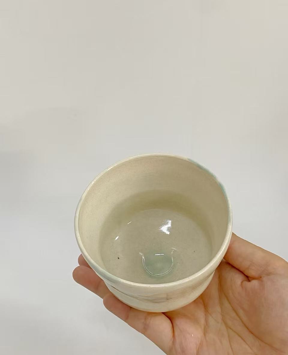 Orii Misty Dot Cup — Handcrafted Ceramic Teacup in Wabi-Sabi Style
