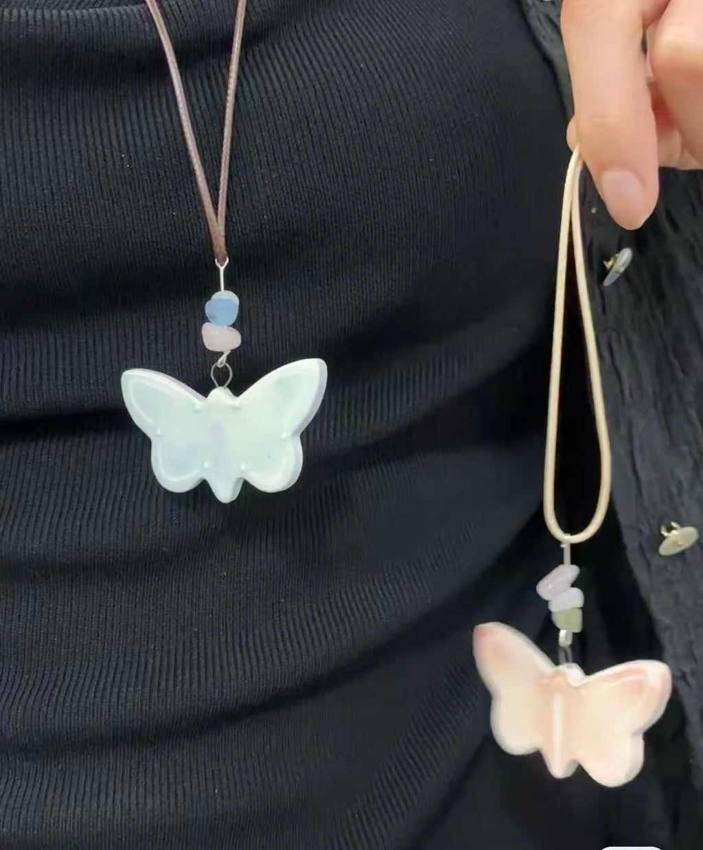 Orii Aurora Butterfly Necklace — Handcrafted Porcelain Pendant