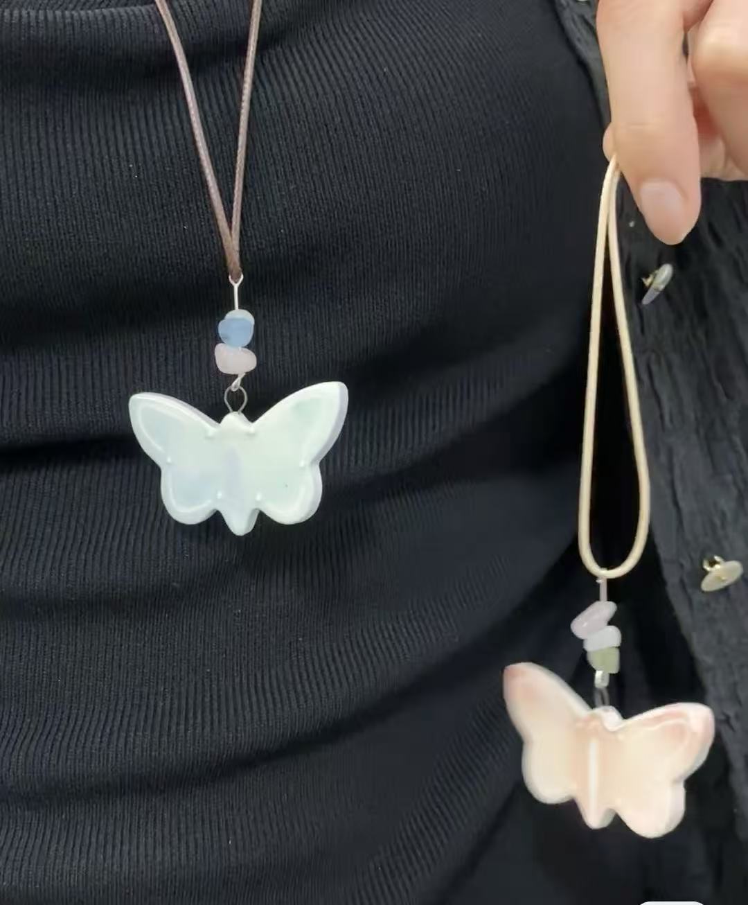 Orii Aurora Butterfly Necklace — Handcrafted Porcelain Pendant
