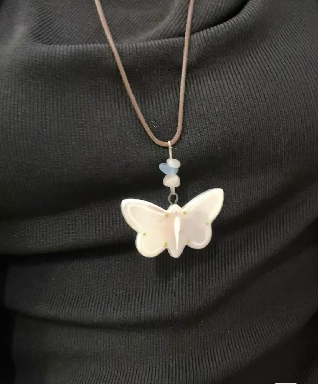 Orii Aurora Butterfly Necklace — Handcrafted Porcelain Pendant