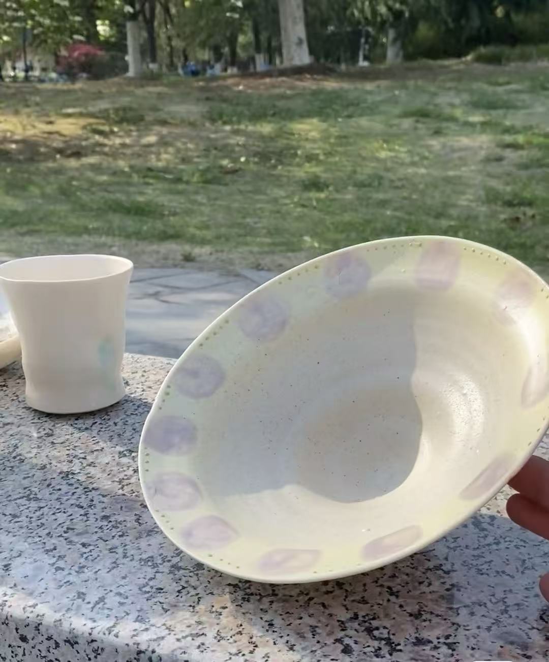 Orii Morning Haze Bowl — Handcrafted Ceramic Bowl with Lavender Mist Glaze