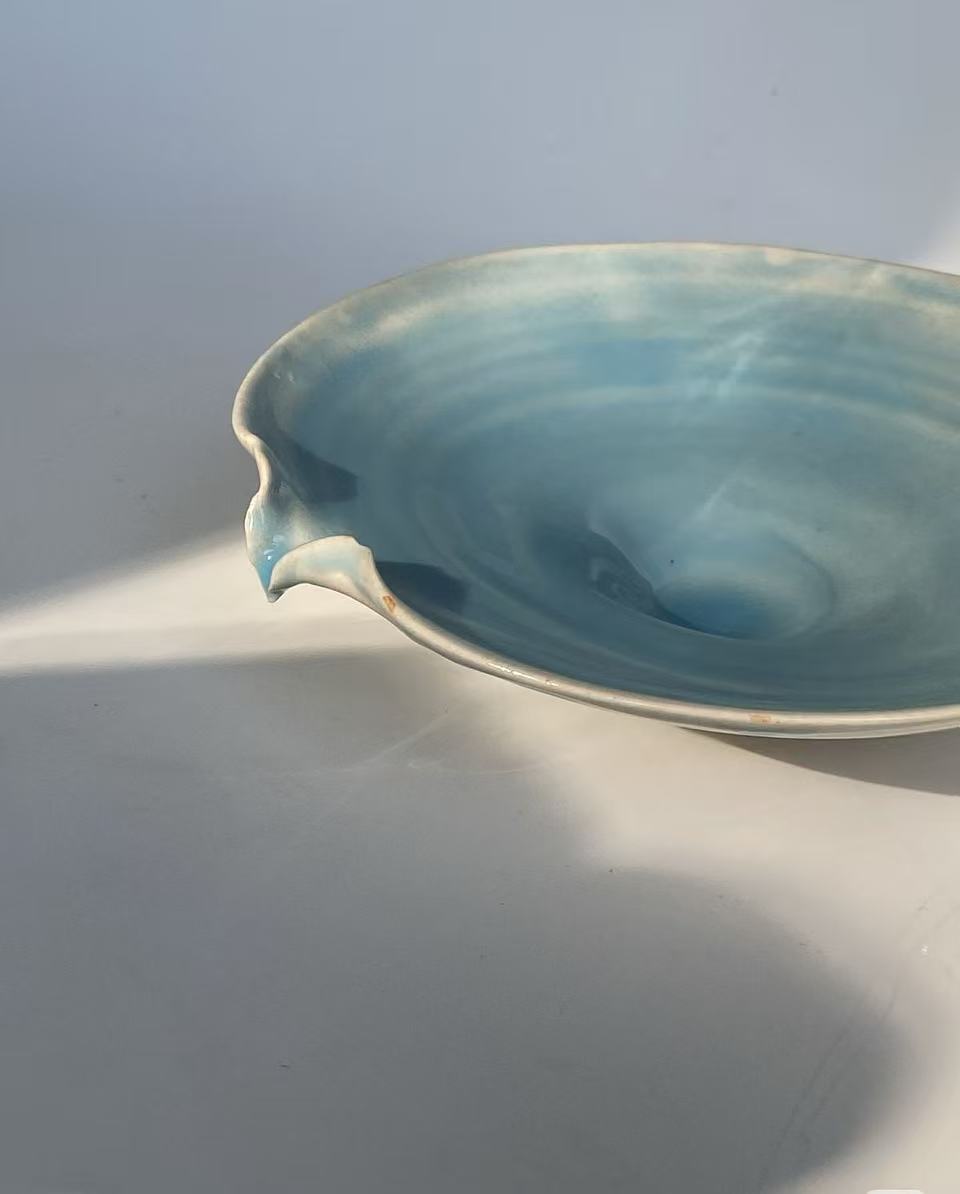 Orii Azure Ripple Bowl — Handcrafted Ceramic Bowl in Ocean Glaze