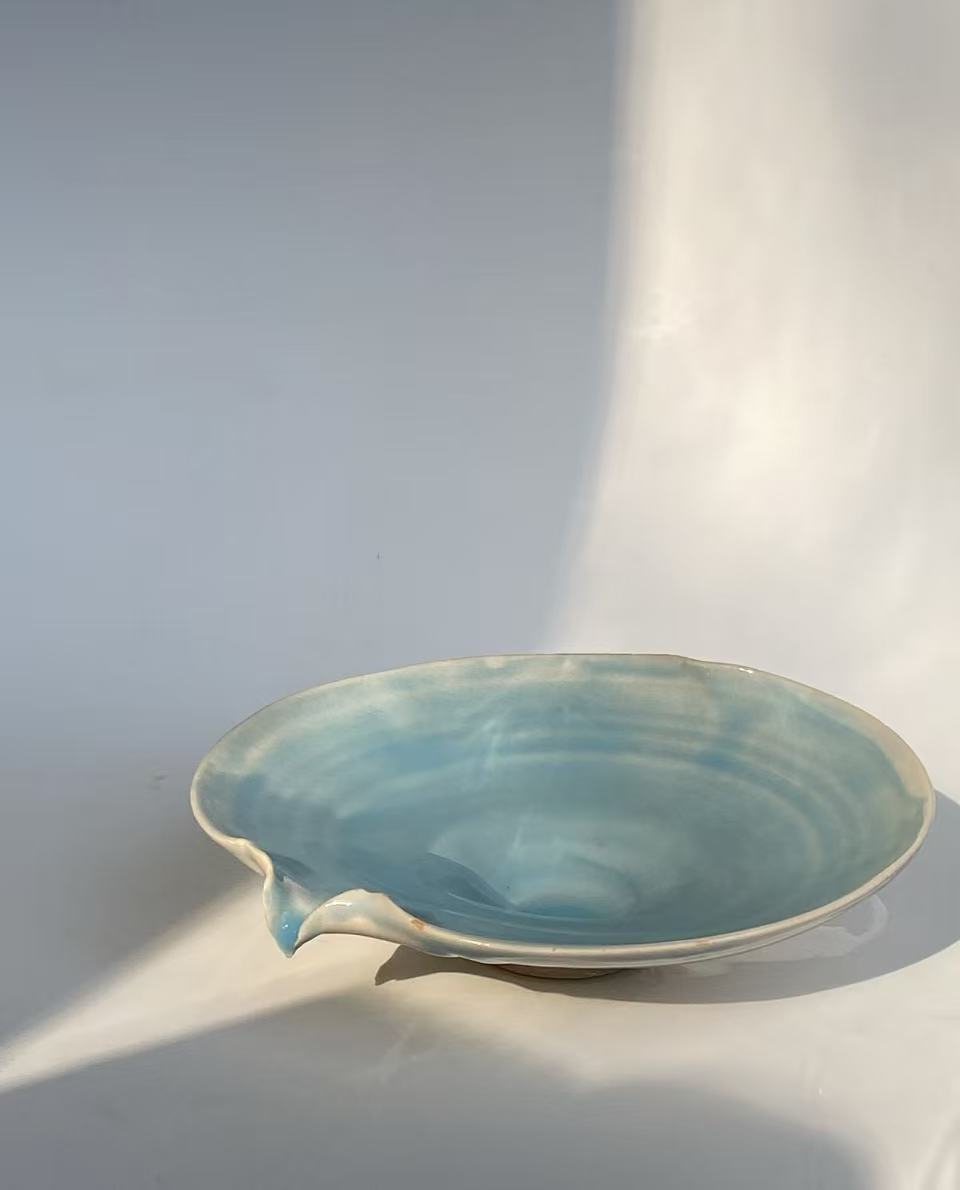 Orii Azure Ripple Bowl — Handcrafted Ceramic Bowl in Ocean Glaze