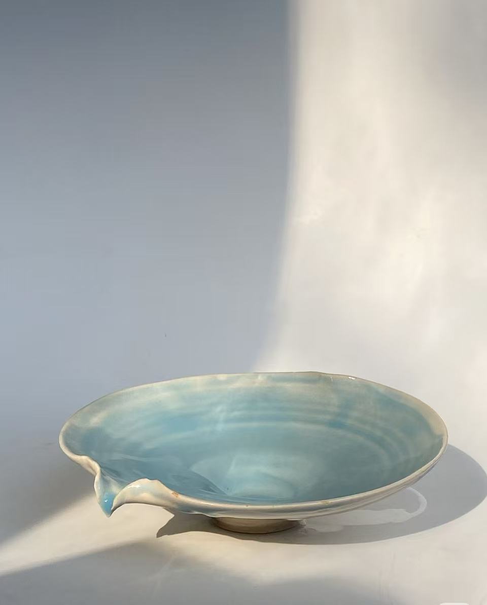 Orii Azure Ripple Bowl — Handcrafted Ceramic Bowl in Ocean Glaze