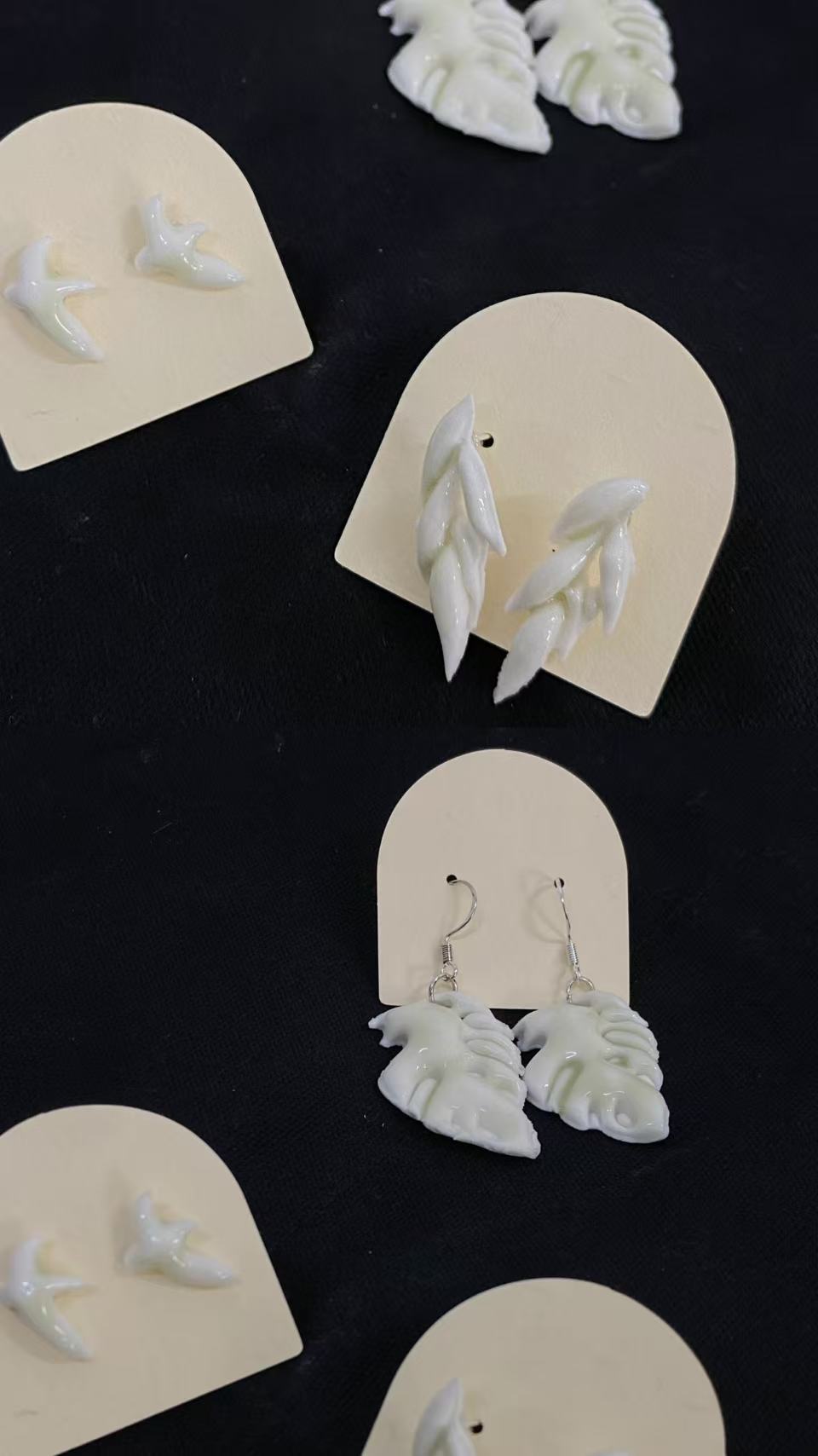 Orii Whisper Glaze Earrings — Handcrafted Porcelain Jewelry