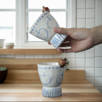 Orii Hand-Painted Apple Stoneware Latte Art Cup