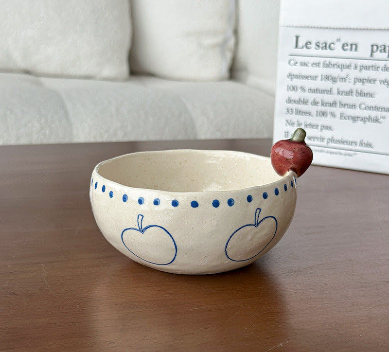 Orii Apple Hand-Painted Stoneware Bowl – Cereal & Yogurt