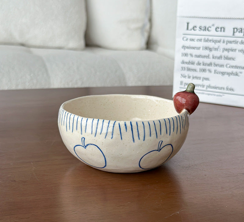 Orii Apple Hand-Painted Stoneware Bowl – Cereal & Yogurt