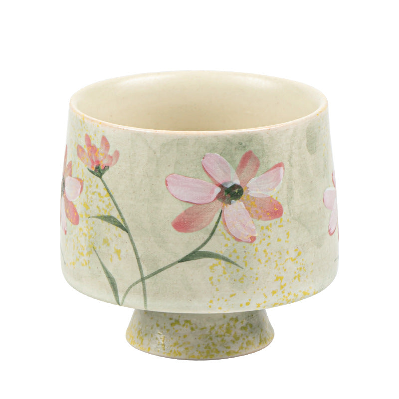 Orii Hand-Painted Daisy Porcelain Footed Teacup