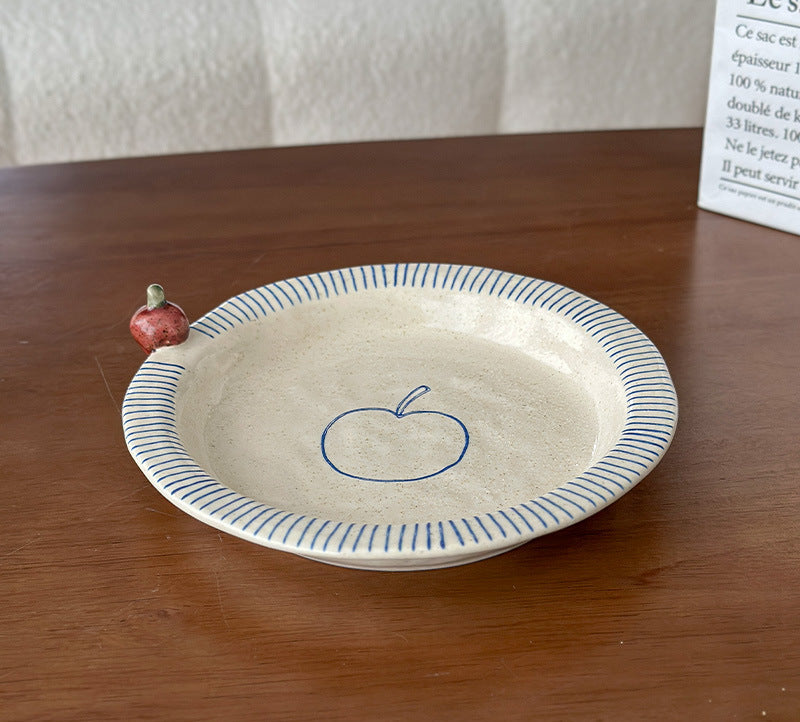 Orii Apple Hand-Painted Stoneware Bowl – Cereal & Yogurt