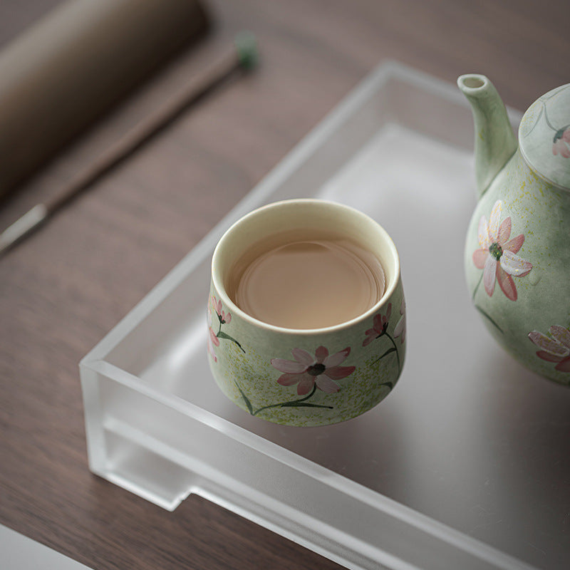 Orii Hand-Painted Daisy Porcelain Footed Teacup