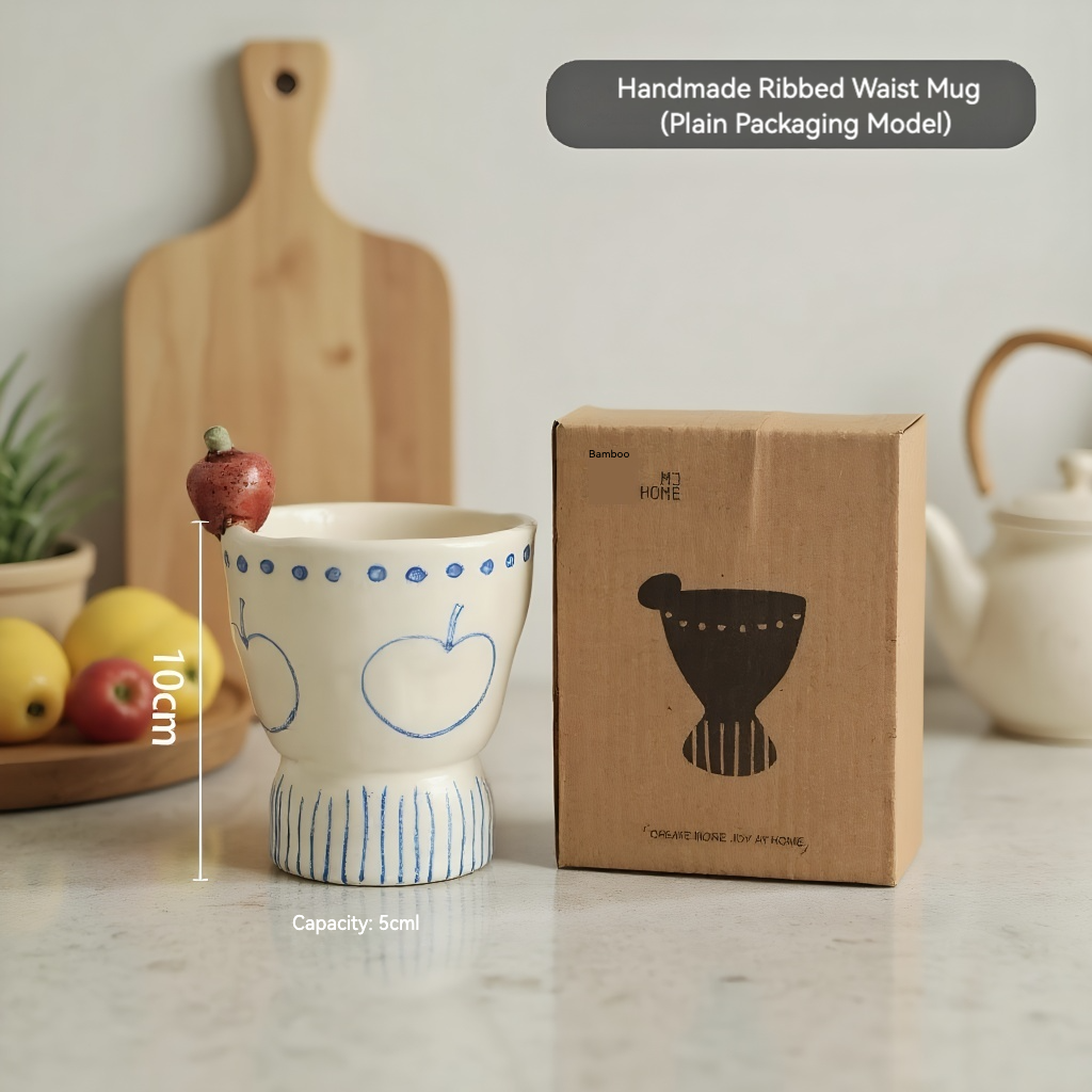 Orii Hand-Painted Apple Stoneware Latte Art Cup