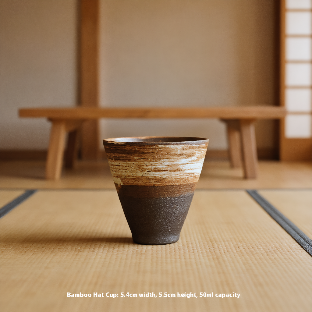 Orii Wabi-Sabi Stoneware Master Tasting Cup - Bamboo Hat Cup