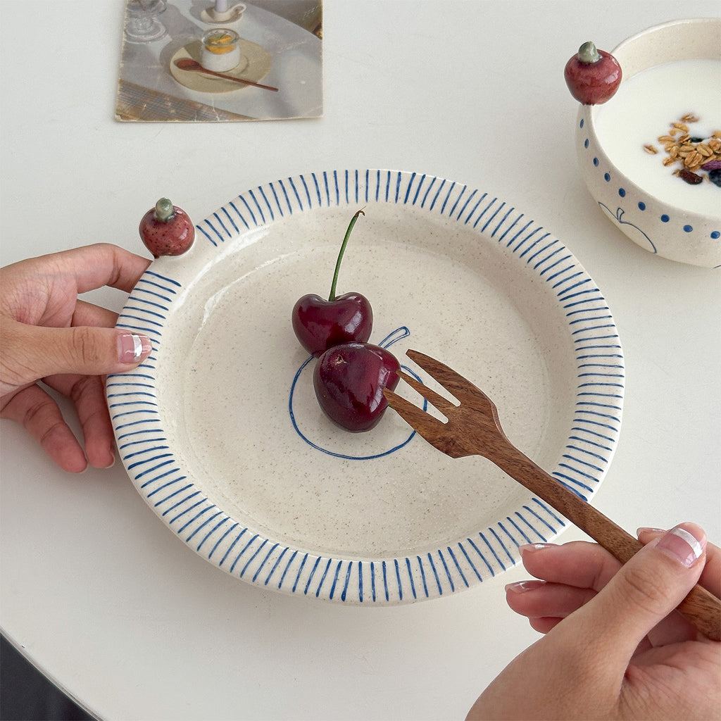 Orii Apple Hand-Painted Stoneware Bowl – Cereal & Yogurt