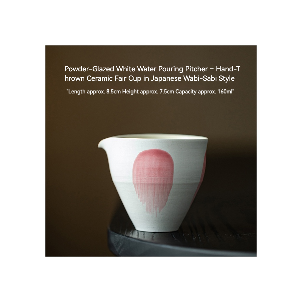 Orii Powder-Glazed Fair Cup Hand-Thrown Ceramic Pitcher · Wabi-Sabi Style