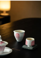 Orii Powder-Glazed Fair Cup Hand-Thrown Ceramic Pitcher · Wabi-Sabi Style