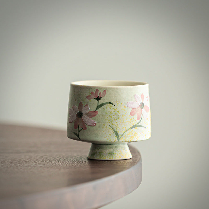 Orii Hand-Painted Daisy Porcelain Footed Teacup